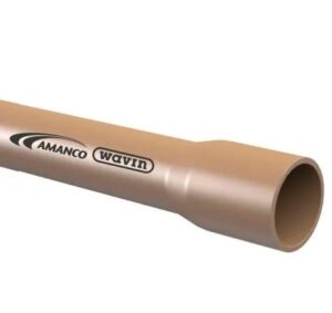 Tubo soldavel PVC Marrom vara de 6 metros 50mm Amanco