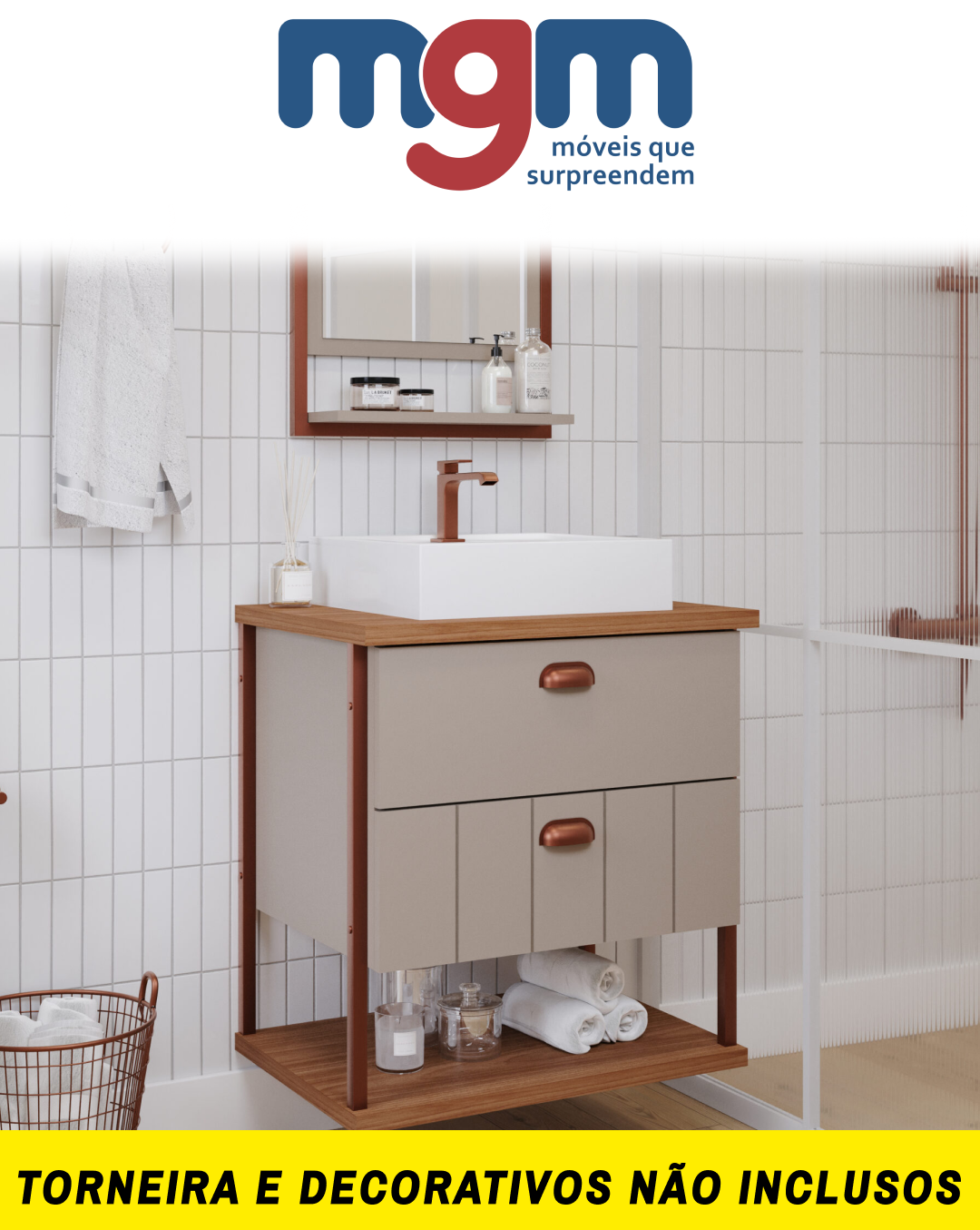 Kit Uni 60cm Capuccino e Freijó MGM Móveis | Grupo TMC