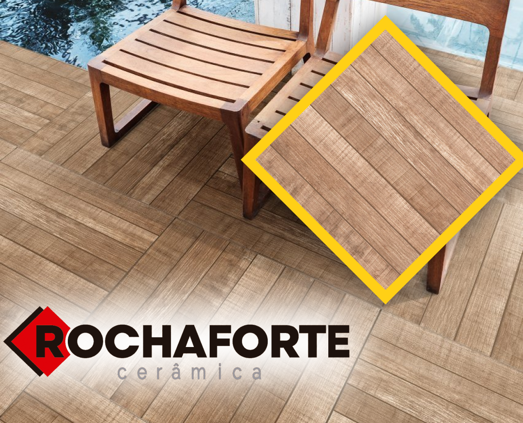 Piso Madeirado 70x70cm R70183 Rocha Forte | Grupo TMC