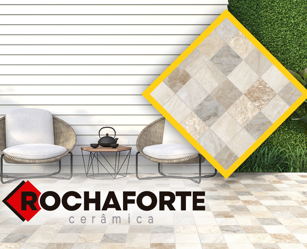 Piso Granilha 70x70cm R70892 Rocha Forte | Grupo TMC
